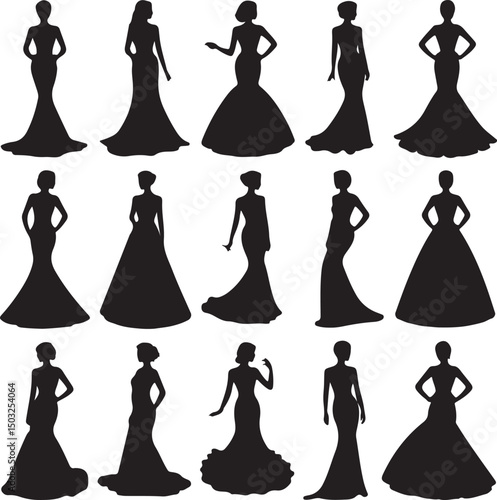 Bride and Groom Wedding Silhouette

Just Married Couple Vector Art

Elegant Wedding Moment Illustration

Romantic Bride & Groom Pose

Classic Wedding Couple Silhouette
