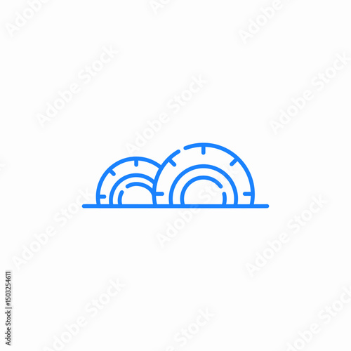 climbing tunnel icon sign vector
