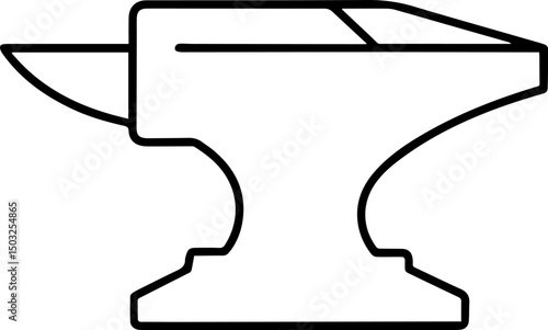 anvil outline coloring book page line art vector illustration