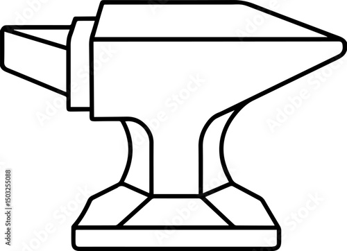 anvil outline coloring book page line art vector illustration