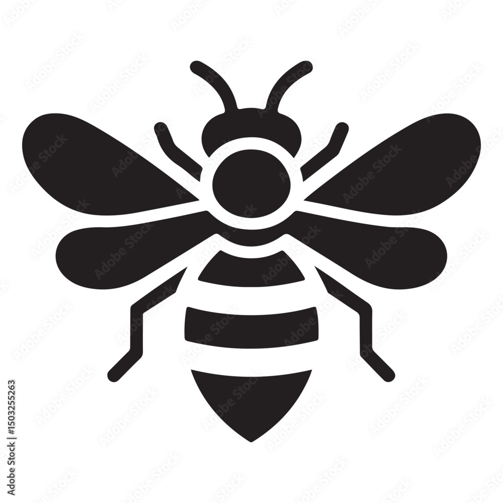 Obraz premium Minimalist Black Honey Bee Vector