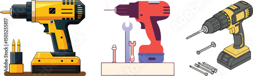 Cordless Battery Drill Machine for Home Use. 