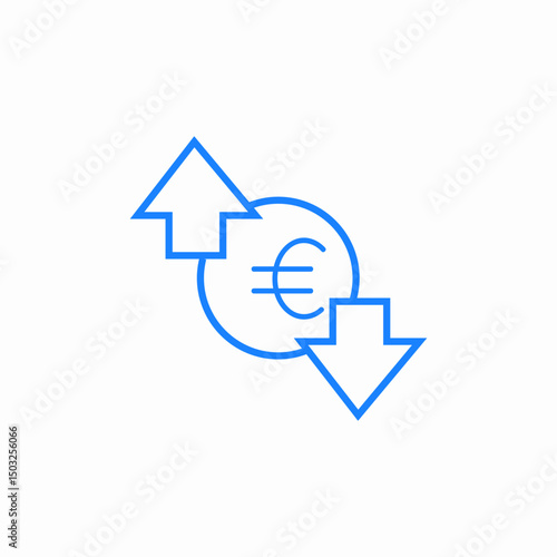 euro transaction icon sign vector