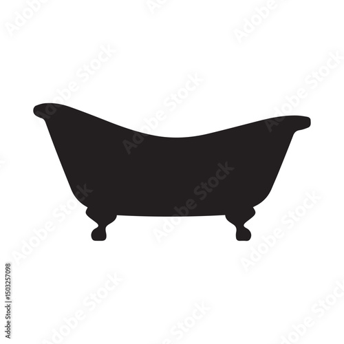 Vintage Clawfoot Bathtub – Vector Illustration