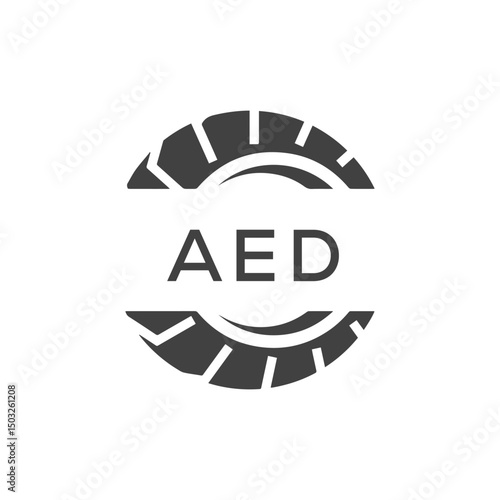 AED  Logo. Vector Graphic Branding Letter Element. White Background	