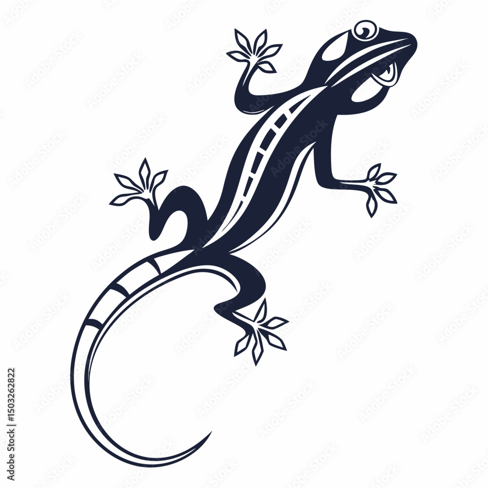 Naklejka premium lizard on a black background