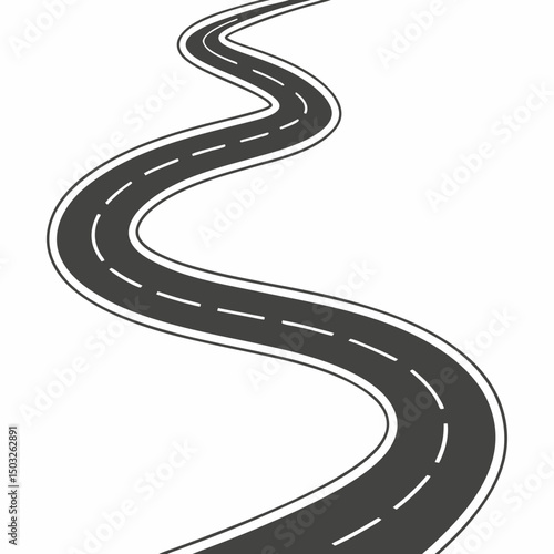 winding road on a white