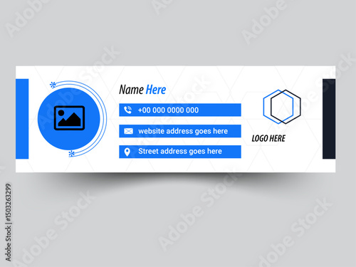 Elegant Corporate Minimal email signature Flat Mail template or email footer and personal Business Mobile Corporate.