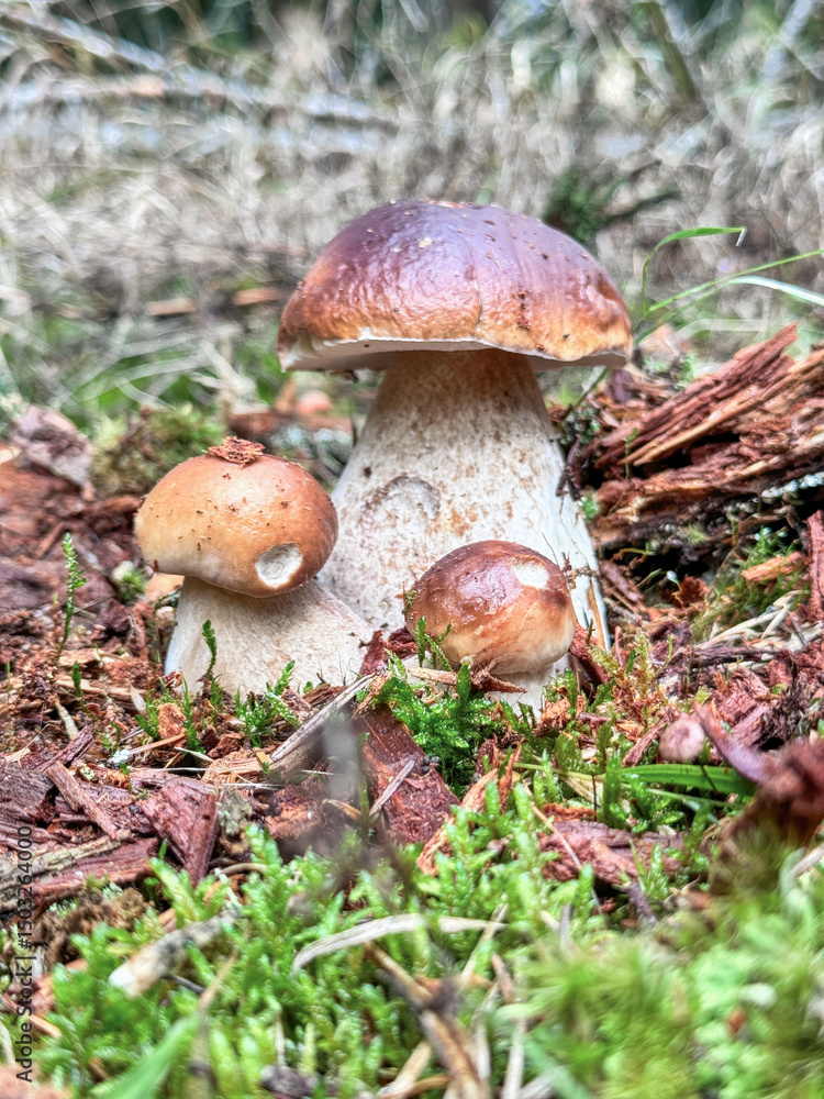 A beautiful close-up of mushrooms surrounded by lush greenery, showcasing nature's elegance and the intricate details of fungi thriving in their natural habitat A beautiful close-up of mushrooms surrounded by lush greenery, showcasing nature's elegance and the intricate details of fungi thriving in their natural habitat