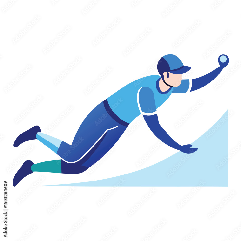 Fototapeta premium Dynamic Cricket Batsman Powerful Stance and Ready to Strike