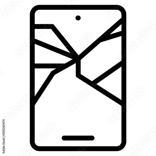 cracked screen icon in vector illustration