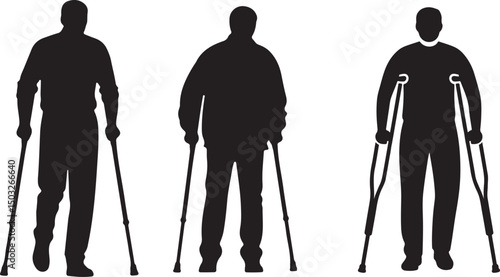  man and crutches icon