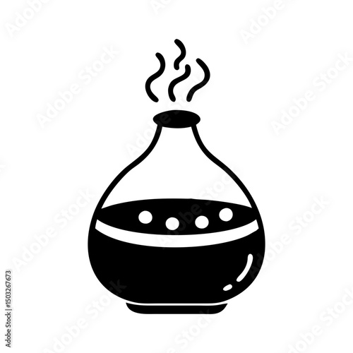 Aromatherapy diffuser vector icon emitting essential oil scent for relaxation