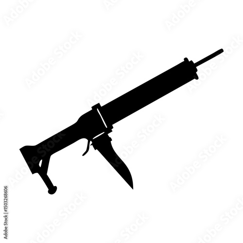 Black Silhouette Illustration of a Caulking Gun for Home Improvement Projects