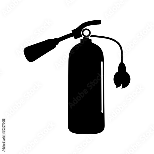 Vector Silhouette of a Fire Extinguisher Depicting Safety and Protection