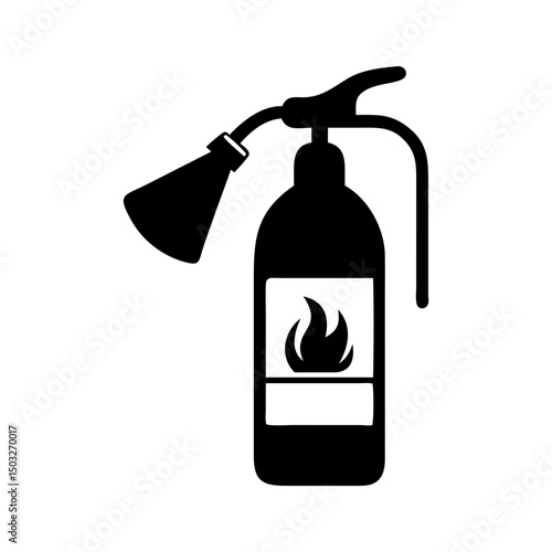 A Silhouetted Fire Extinguisher Provides Essential Safety Equipment for Fire emergencies