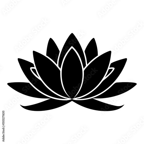 Elegant silhouette of a lotus flower, symbolizing purity and enlightenment visually
