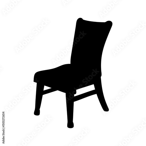 Elegant high back chair silhouette, perfect for design projects and home decor