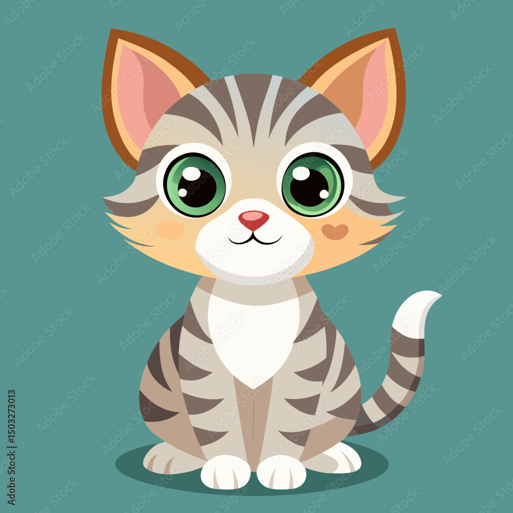 Fototapeta premium cute vector cartoon cat