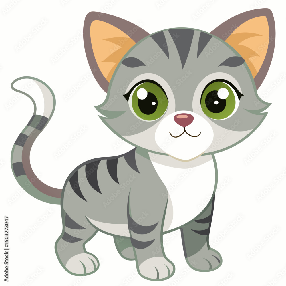 Obraz premium cute vector cartoon cat
