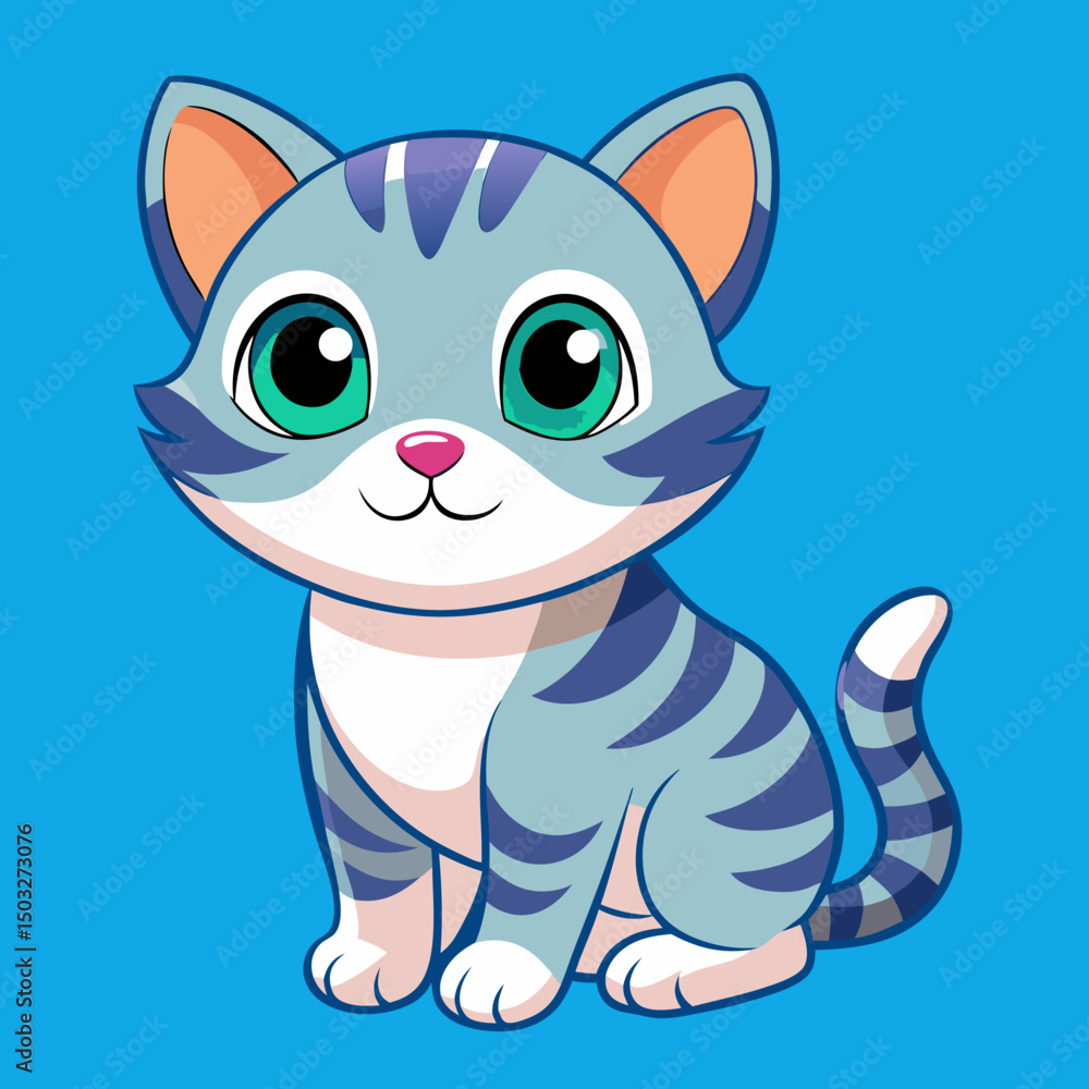 Fototapeta premium cute vector cartoon cat