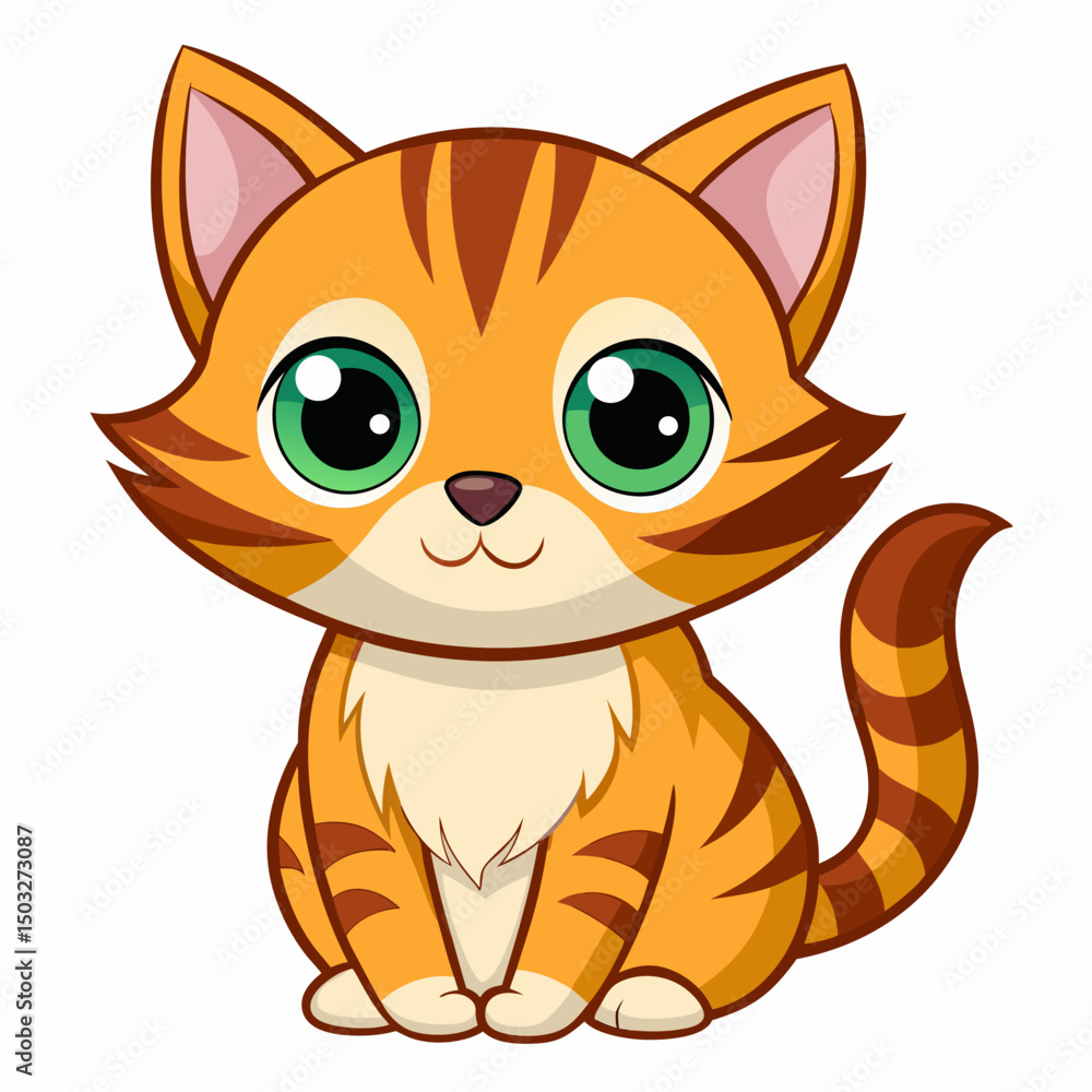 Fototapeta premium cute vector cartoon cat