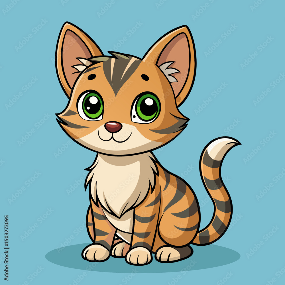 Obraz premium cute vector cartoon cat