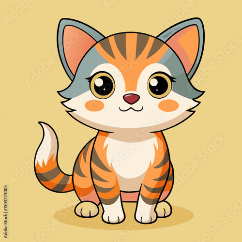 cute vector cartoon cat