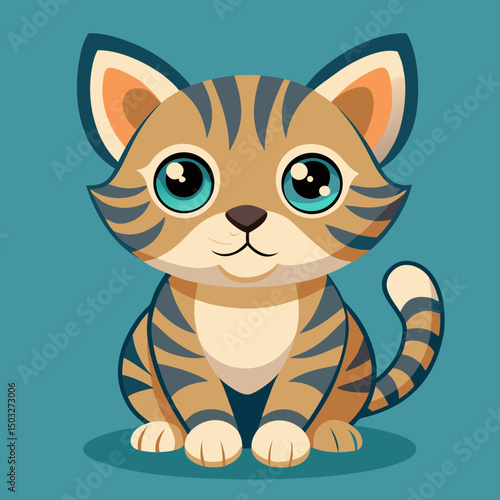 cute vector cartoon cat