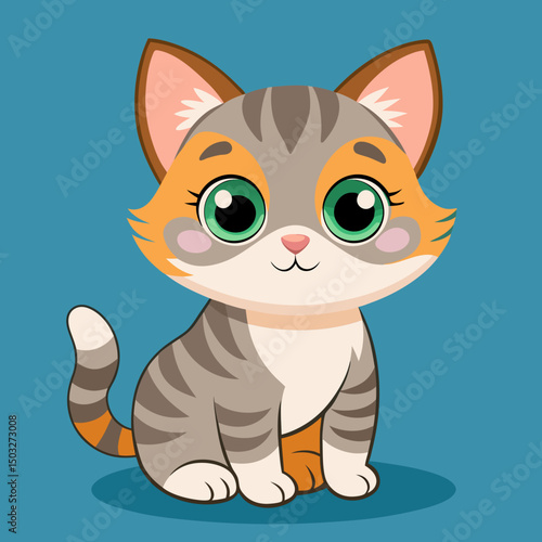 cute vector cartoon cat