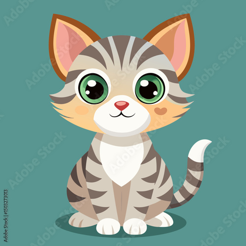 cute vector cartoon cat