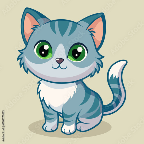 cute vector cartoon cat
