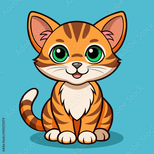 cute vector cartoon cat