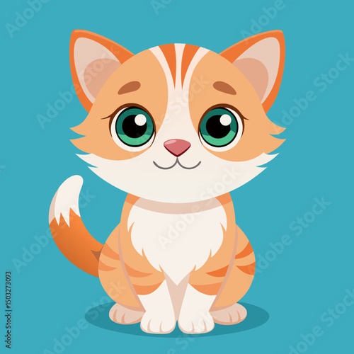 cute vector cartoon cat