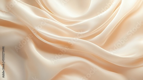 Elegant Draped Beige Silk Fabric Background