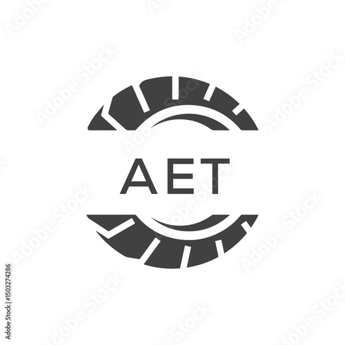 AET  Logo. Vector Graphic Branding Letter Element. White Background	