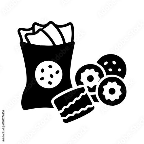 Delicious snack time with a bag of chips and assorted cookies
