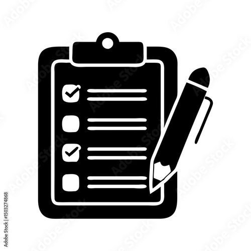 Checklist on a clipboard with a pen, representing tasks and productivity