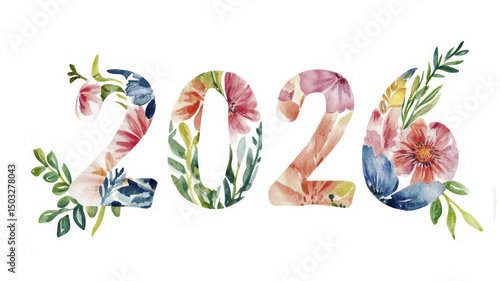 Floral numerals: vibrant flower art for the year 2026