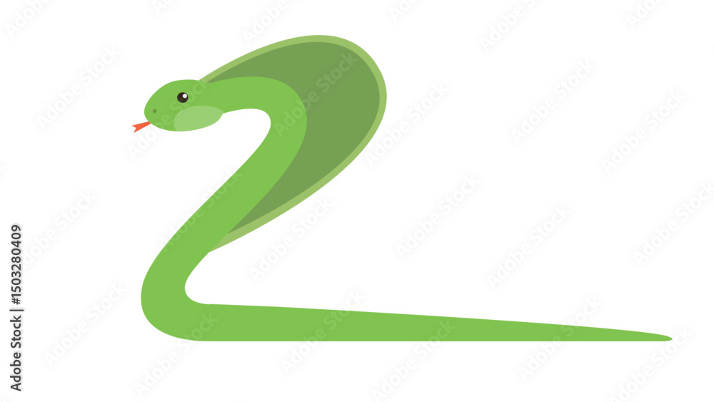 Fototapeta premium snake on a green background