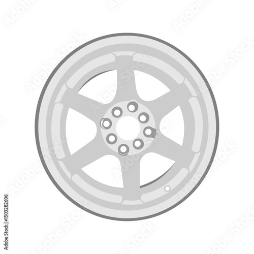 A set of car rim emblem logos isolated on a white background.