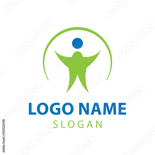 Welfare logo design, Social work logo, Organization logo design, Hand care charity logo emblem design template. rising star logos, Social foundation for human welfare vector illustration	