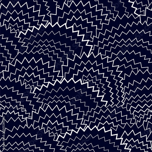 Vector blue zigzag seamless pattern. Stylish texture with diagonal zig zag lines, waves, stripes. Simple cute abstract geometric background. Repeated endless decorative geo design.