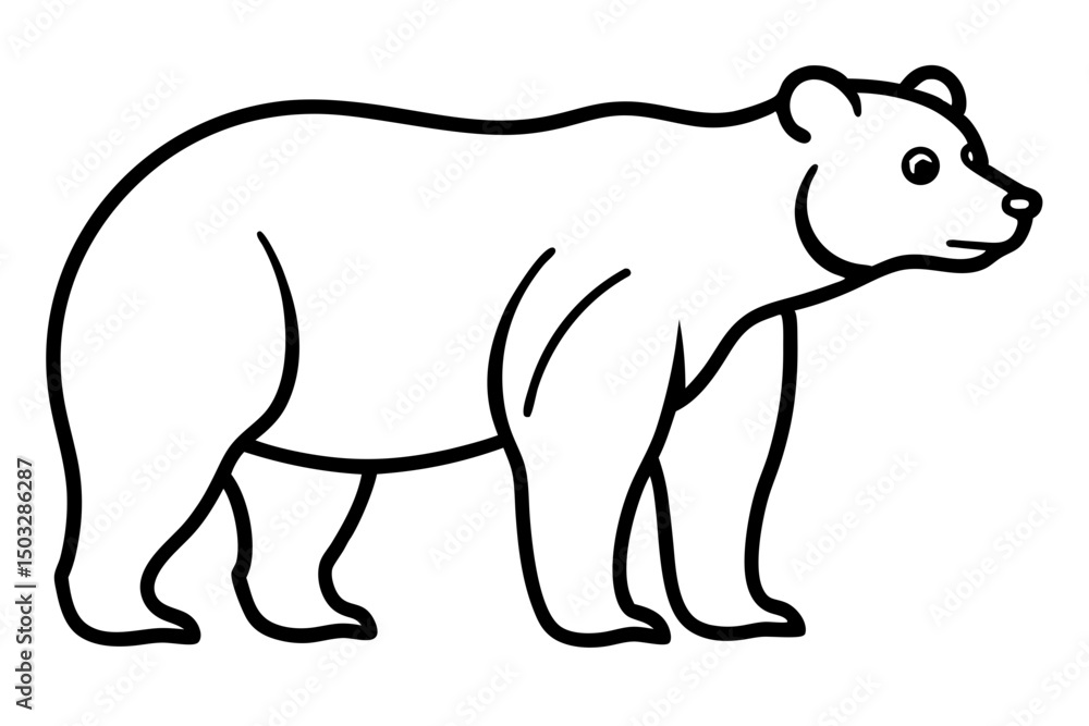 Minimal Line Art of a Standing Bear – Vector Wildlife Illustration
Minimal Line Art of a Standing Bear – Vector Wildlife Illustration