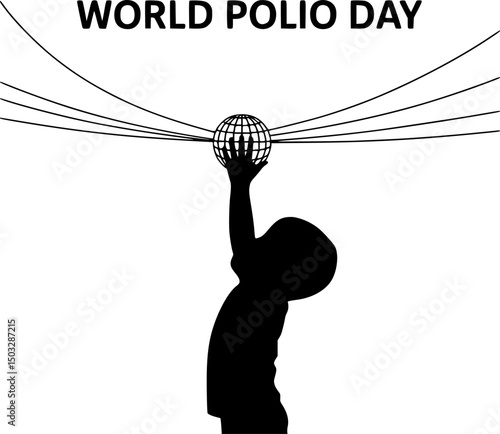 Child Holding Earth Silhouette for World Polio Day