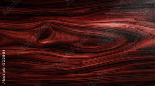 Mahogany wood grain with red undertone and high gloss finish