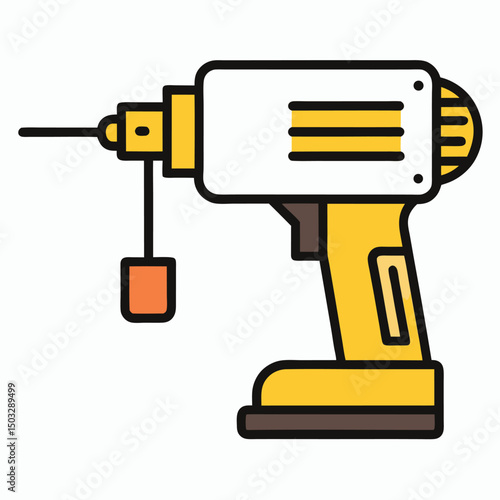 vector illustration of a drill