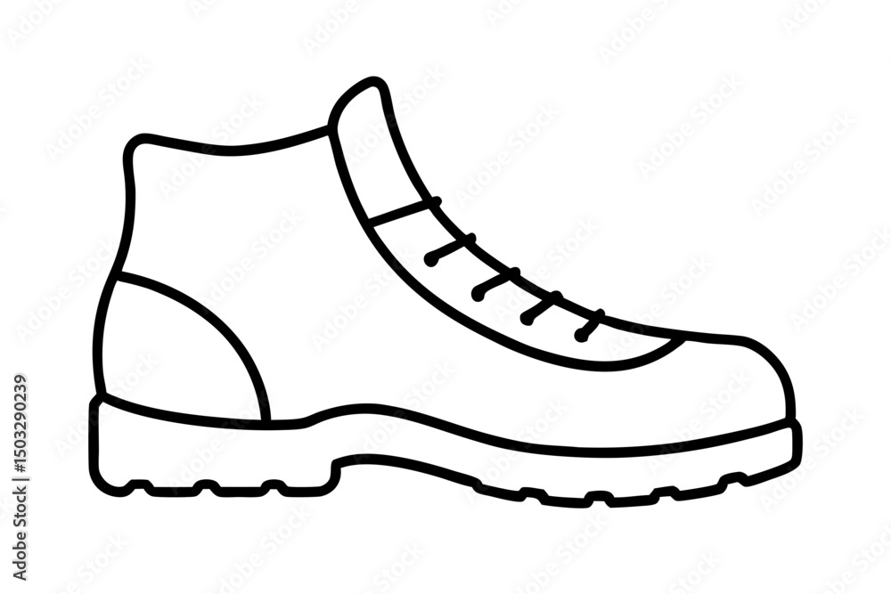 Minimalist Line Art Illustration of a Rugged Hiking Boot
Minimalist Line Art Illustration of a Rugged Hiking Boot
