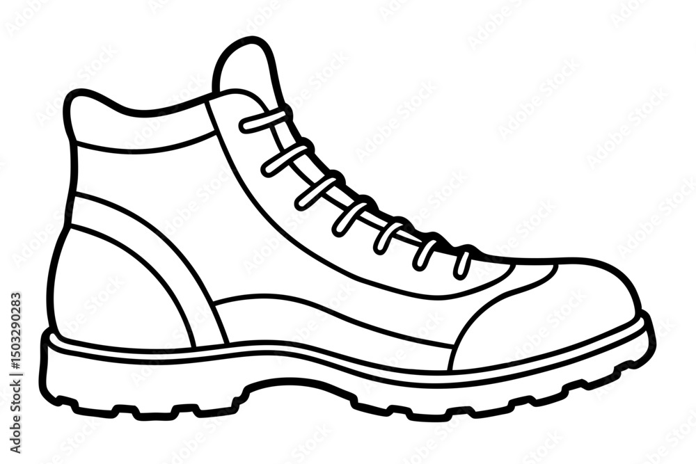 Minimalist Line Art Illustration of a Rugged Hiking Boot
Minimalist Line Art Illustration of a Rugged Hiking Boot