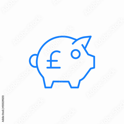 piggy bank pound icon sign vector